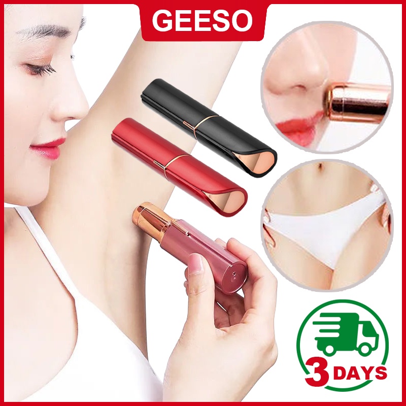 GEESO Mini Eletric Hair Removal Epilator Women Eyebrow Trimmer Lipstick Shaver USB All Parts of Body Hair Remover for Lady 除毛器 脱毛仪