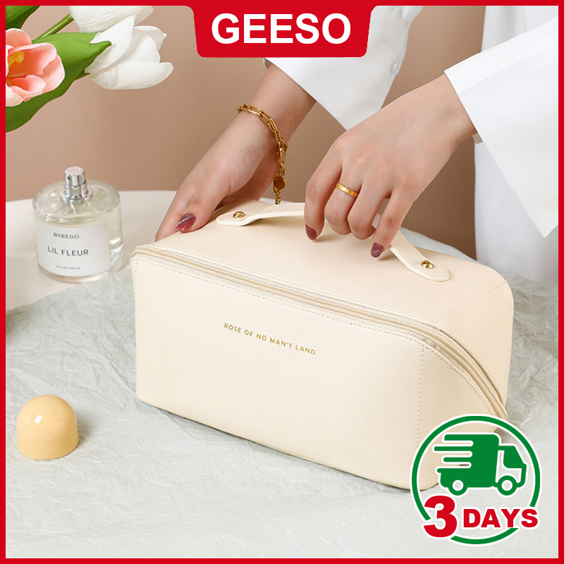 GEESO Luxury Makeup Bag PU Leather Portable Cosmetic Bag Pouch Beg Makeup Murah Storage Bag Handbag 精致化妆包 多格收纳