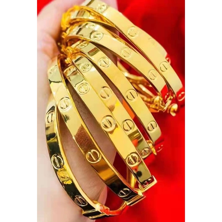 GELANG 6mm EMAS BANGKOK JEWELRY bangle GOLDEN PLATED FREE cop