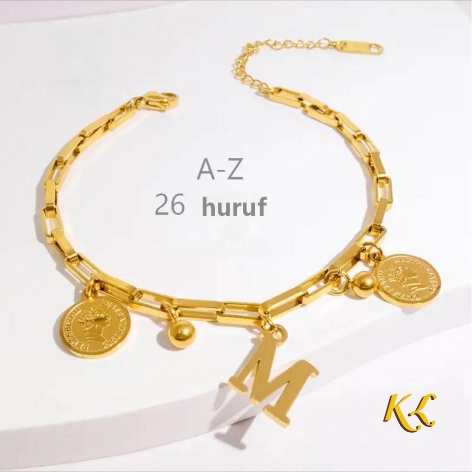 Gelang Abjad A-Z, Gelang Wanita, Gelang Pasangan, Sesuai untuk Hadiah kepada Wanita, Rakan dan Hadiah Hari Jadi, [Penghantaran Percuma + COD]gelang huruf,letter bracelet,alphabet bracelet,gelang couple,bracelet name,initial bracelet