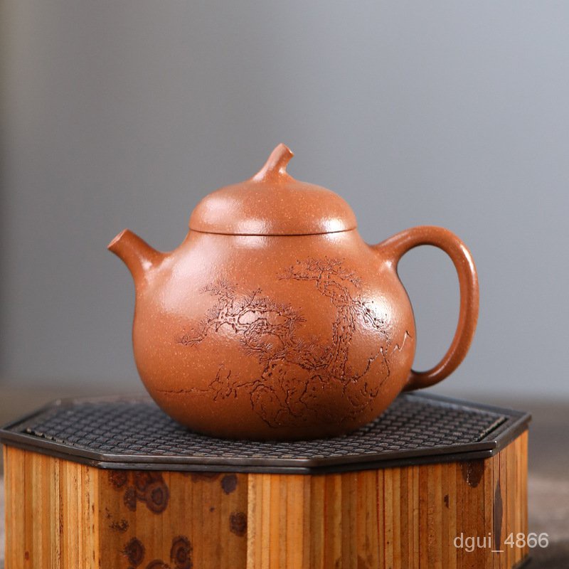 Get CouponsYixing Purple Clay Teapot National Worker Fan Qinjun Famous Handmade Teapot inside Push Ball Hole Cigar Melo