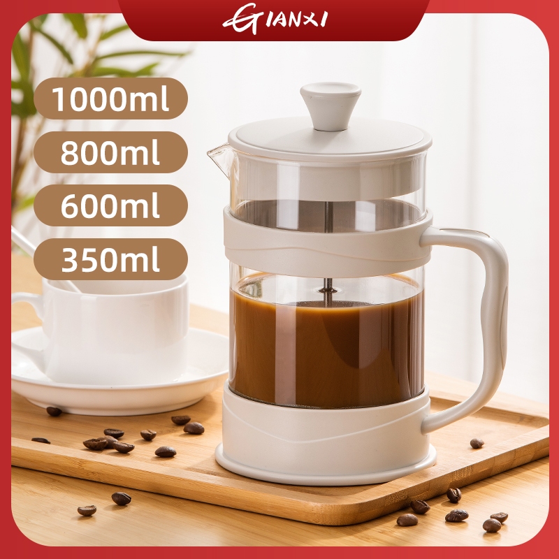 GIANXIReady-StockFrench Press Coffee Pot Glass Teapot Hand Filter Cup Cold Brew Kettle Milk Frother Foam Maker