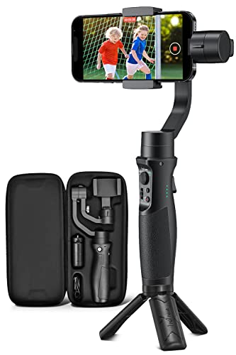 Gimbal Stabilizer for Smartphone -3-Axis Phone Gimbal for Android and iPhone 13,12,11 PRO MAX, Stabilizer for Video Recording with Face/Object Tracking, 600 °Auto Rotation - Hohem iSteady Mobile Plus