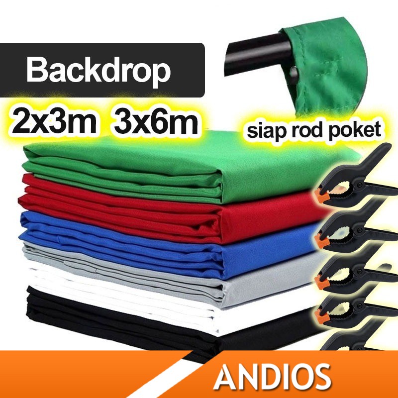 Green Screen Kain Studio Photo Studio Video Muslin Backdrop Backgroud Cloth Chromakey 10kaki 10feet 300cm 3m Andios