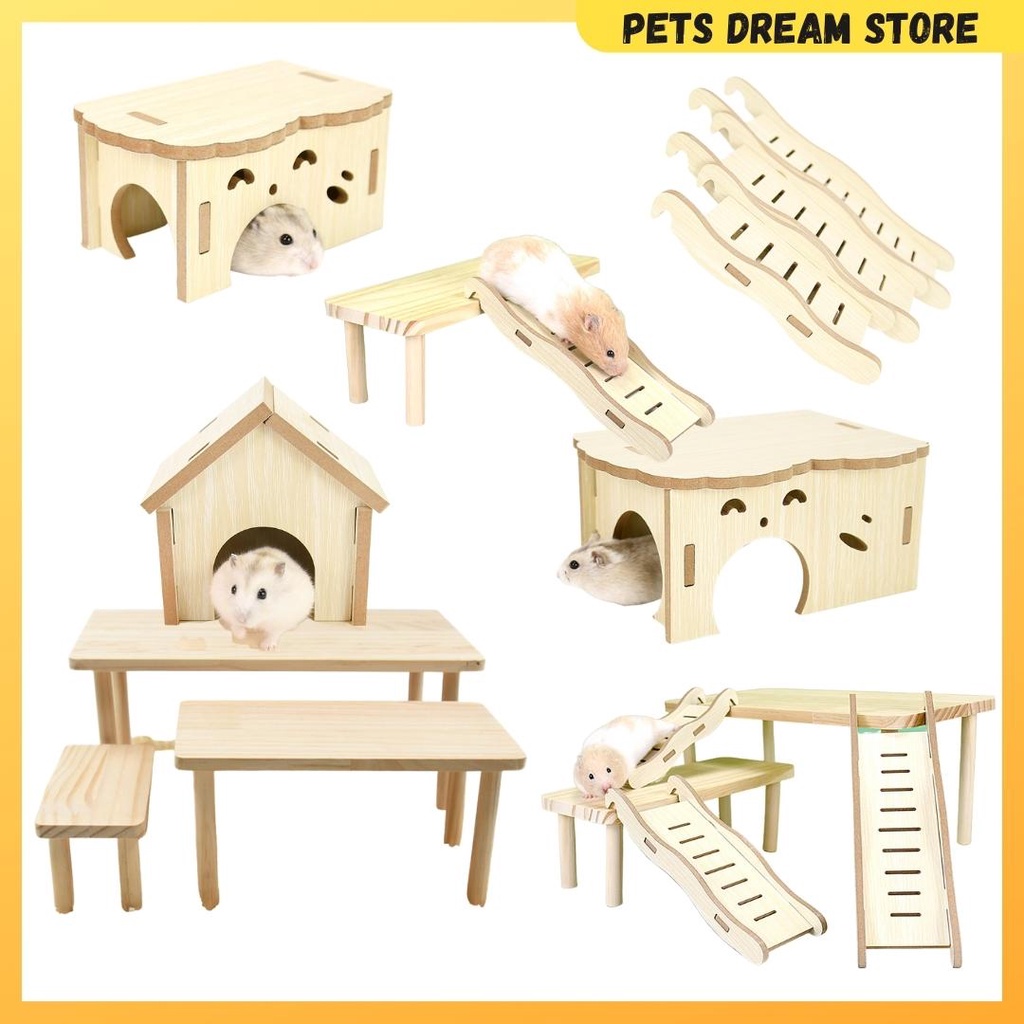 Hamster Wood House S/L hamster house hamster platform hamster ladder fun hamster cage DIY hamster toy