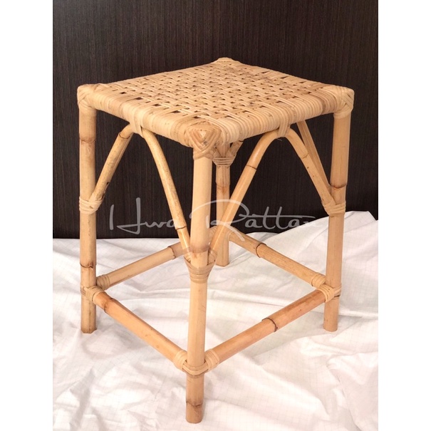 Handcrafted rattan high stool / Bar stool rattan woven / Kerusi tinggi rotan anyaman / Rattan high chair 19”