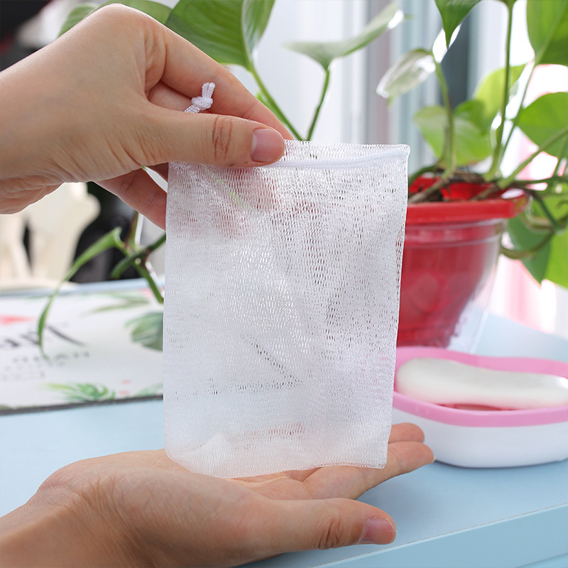 Handmade Soap Foaming Net Soap Bag Soap Mesh Storage Face Wash Bath Soap Net Pocket Cleansing Foaming Sponge