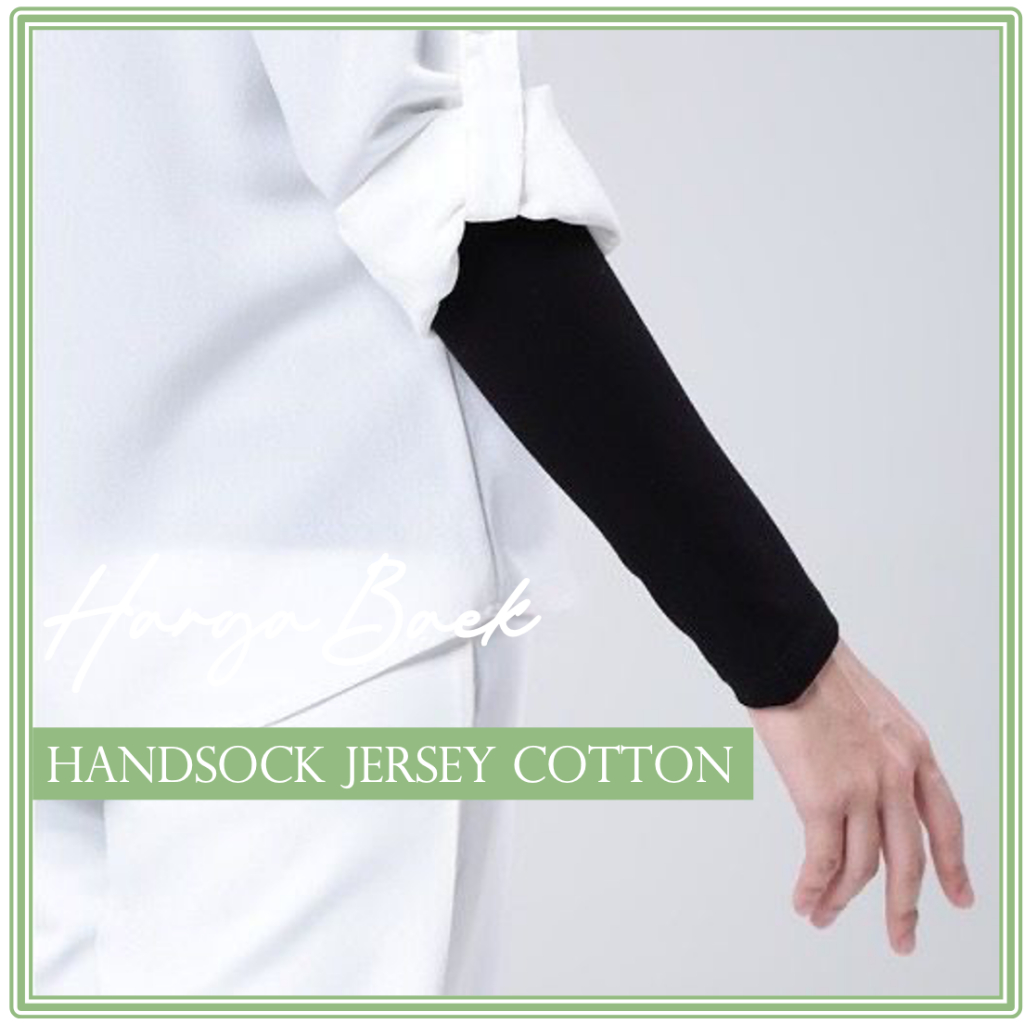 Handsock Jersey Cotton (1 Pair) - Stretchable, Inner Tangan, Handsock Hitam, Sarung Tangan, Kain Sejuk, Selesa, Lembut