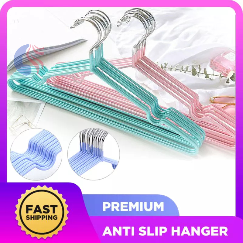 Hanger Baju Anti-Slip Clothes Hangers Stainless Steel Hanger Penyangkut Baju hanger Tudung Hanger Baju Besi