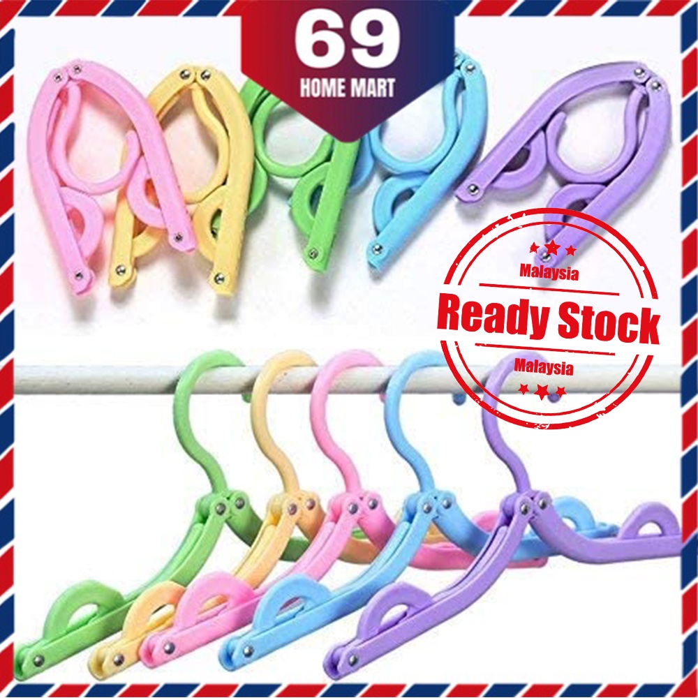 Hanger Clothes Plastic Foldable Hangers Portable Travel Camping Non-Slip Cloth Shirts Sweaters Dress Hook Dry sidai