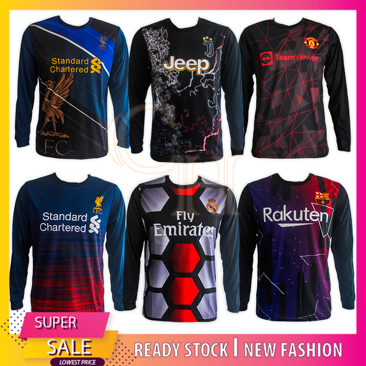 (HARGA BORONG) MEN JERSEY T-SHIRT FOOTBALL LONG SLEEVES (BAJU JERSI LELAKI LENGAN PANJANG BOLA SEPAK) MTL RAYA 2022