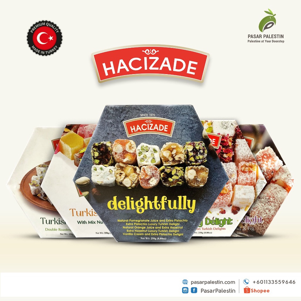 Heavenly Turkish Delight with a Kaleidoscope of Flavors | Original Turkey by HACIZADE (Since 1870) | 250g (8.80oz)