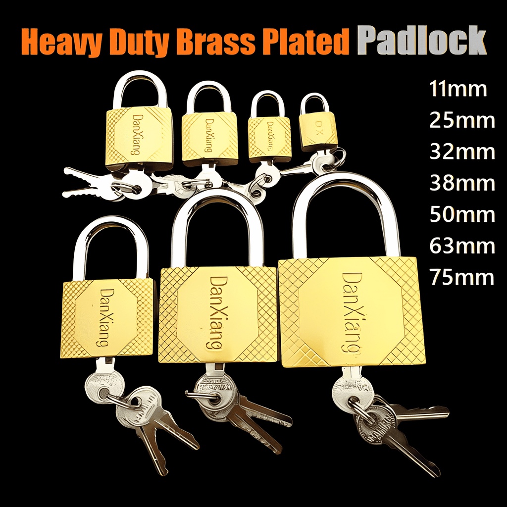 Heavy Duty Steel / Copper / Iron / Brass Padlock Security Lock Kunci Gembok 25mm 30mm 40mm 50mm 63mm / 铜锁头