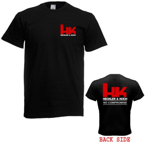Heckler Koch Hk No Compromise Logo Symbol Mens Black Tshirt Size S To