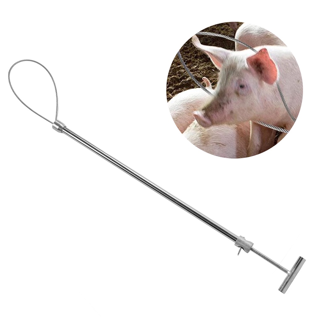 [herebuy] Pig Holder Hog Catcher Pole Stainless Steel Animal Holder Catcher Tool For Pig Dog Farm Equipment