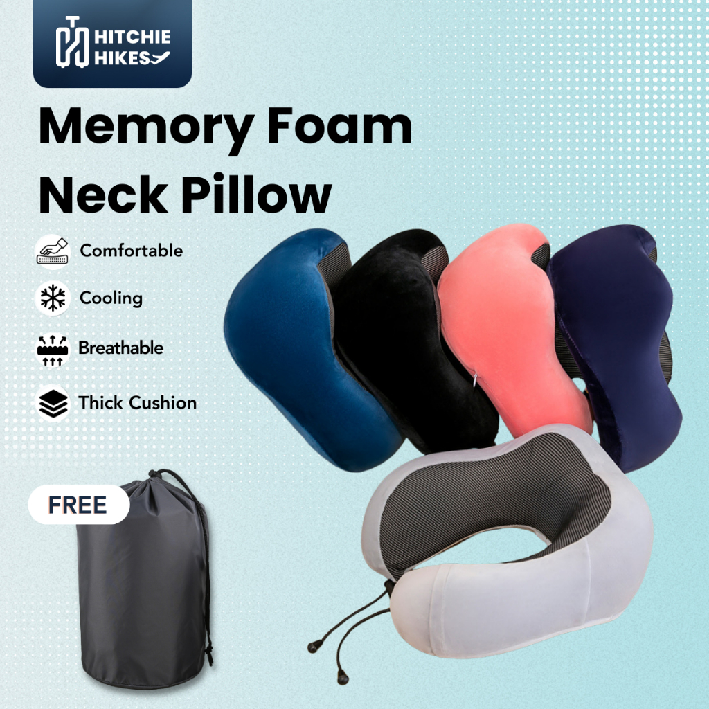 HH Memory Foam Headrest Pillow U Car Neck Travel Pillow Head Rest Neck Support Bantal Leher Kereta Bantal Travel U Shape