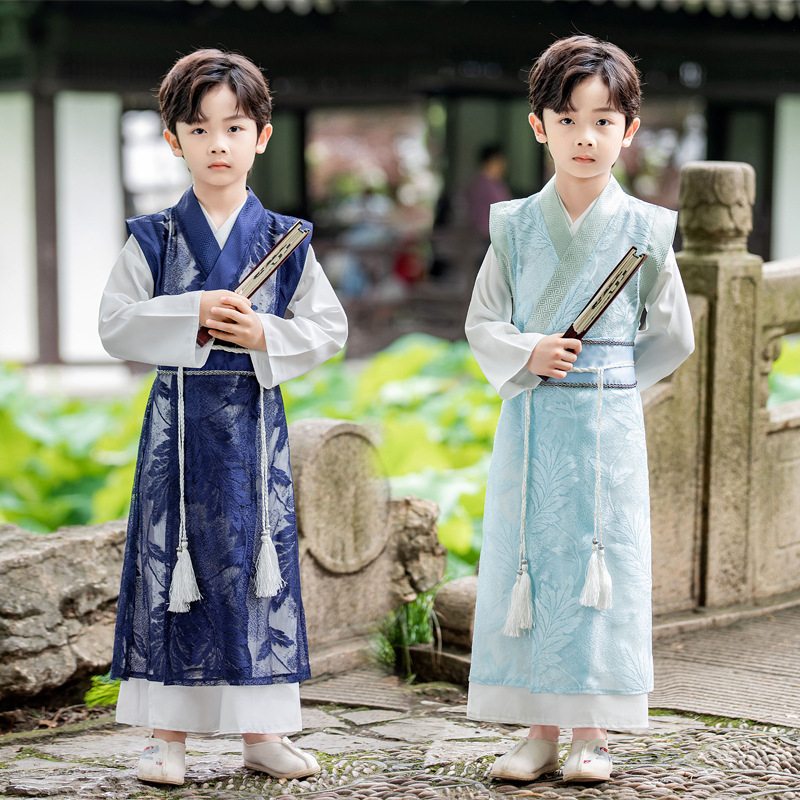 Hi-Kid Hanfu boys martial arts style children s national studies new autumn costumes ancient costume show