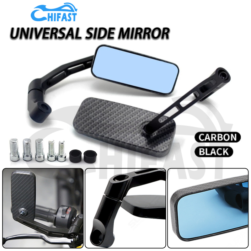 HIFAST Motorcycle Side Mirror Universal Alloy CNC Rear View Mirrors Yamaha NVX XMAX NMAX Y15zr LC135 EX5 EGO NOUVO RS150 Ducati XADV CB650 Aluminum Cermin sisi Motor Modified Mirror