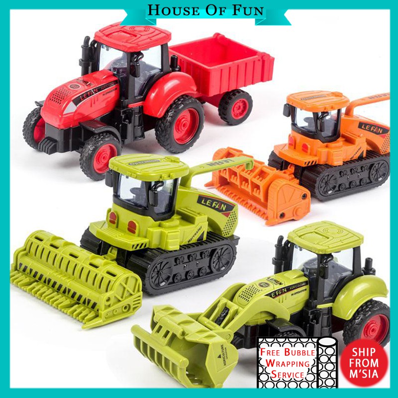 High Quality Children's inertia farmer car tractor toy simulation harvester transport trailer car model car set boy