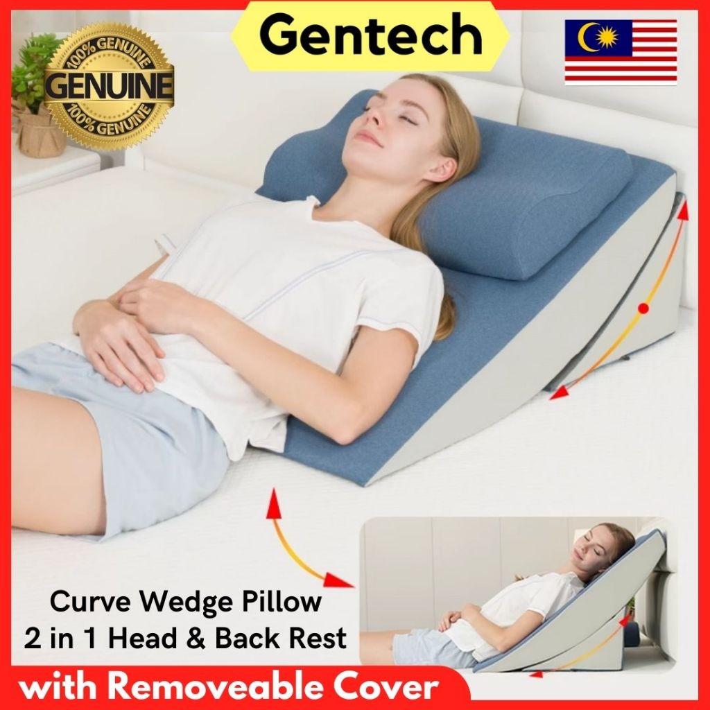 High Quality Rise Support Inclined Wedge Cushion Pillow Prevent Acid Reflux Backrest Sleeping Pillow and Removable Cover