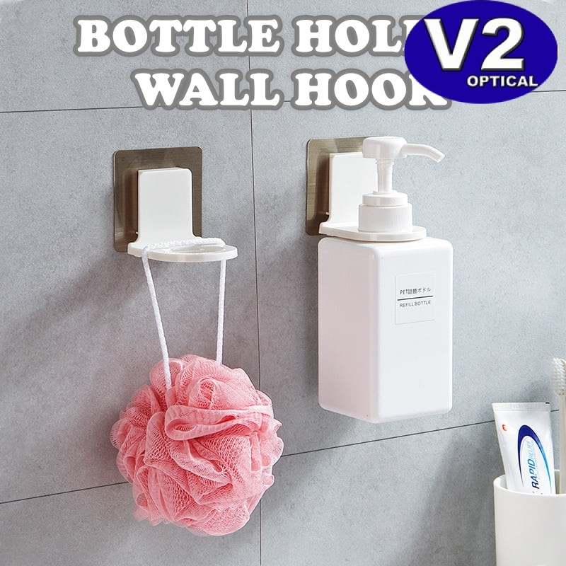 Home Bathroom Rack Useful Shampoo Shower Gel Bottle Holder Hand Soap Wall Hook Hanging Mounted Sticky