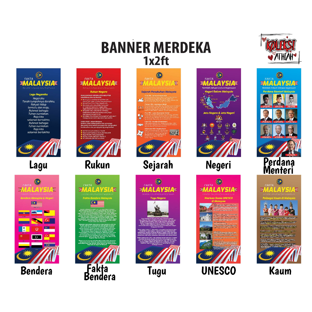 Hot Item Set Banner sempena Merdeka saiz 1x2ft setiap satu