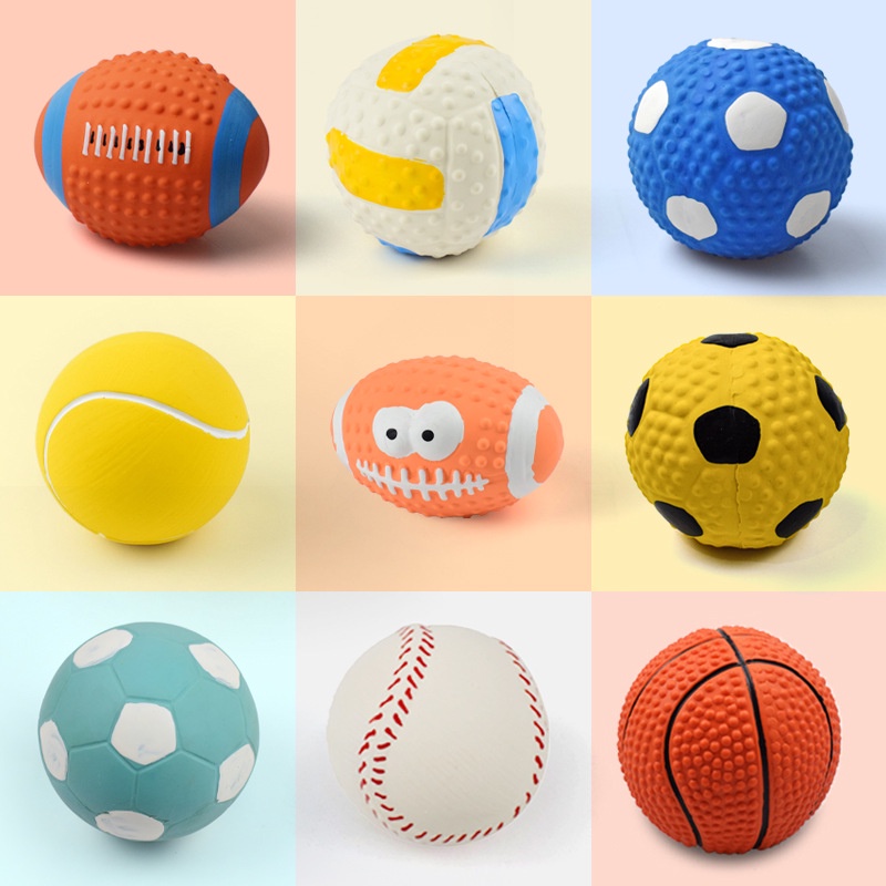 Hot-selling Latex Toy Rugby Football Teddy Golden Retriever Pet Toy Ball Bite-resistant Molar Dog Toy