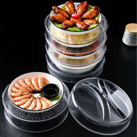 HOT VIRAL 5 Pcs Set Round Shape Food Cover Dust Proof Container/ Tudung Saji Viral