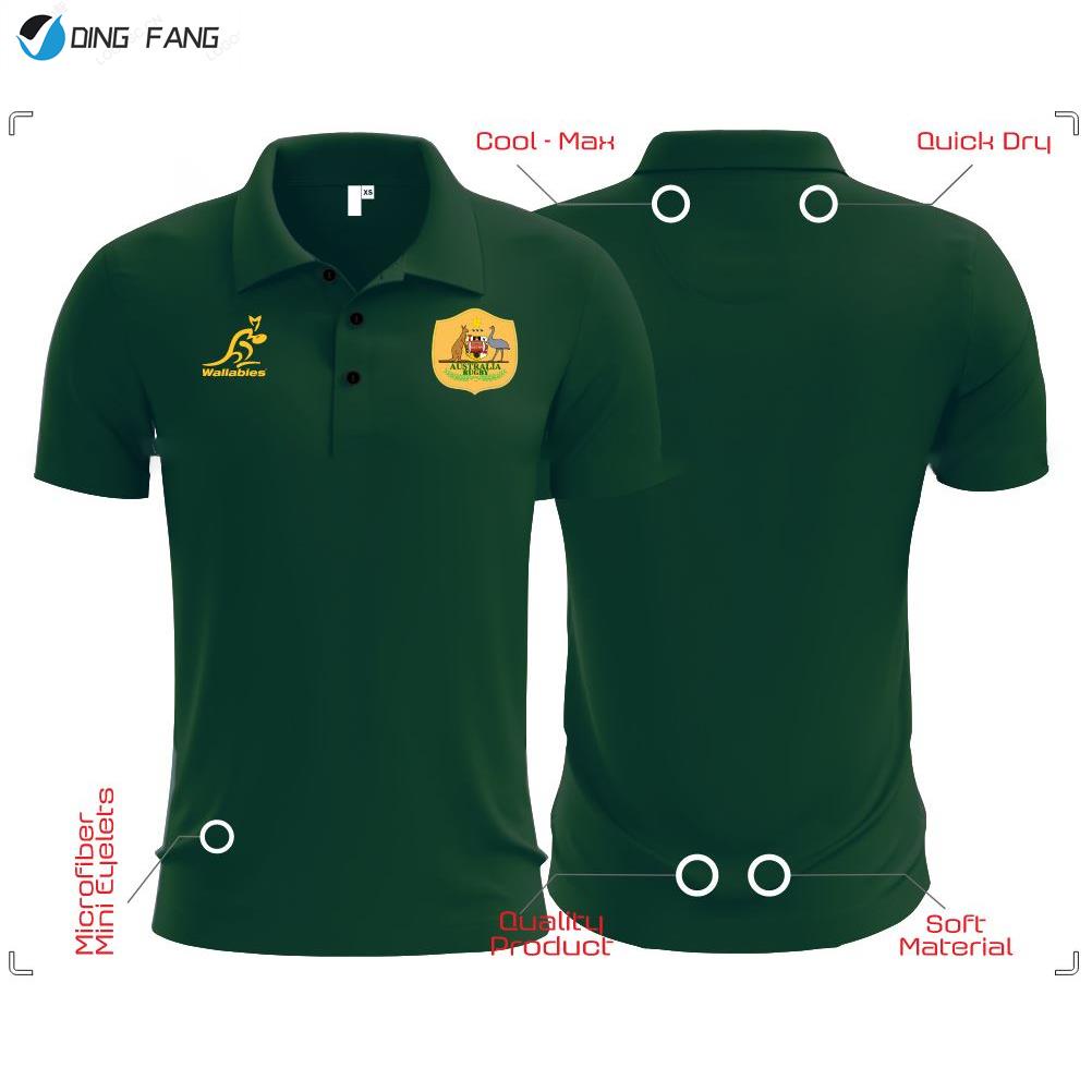 Hot Sale Australia Springbok Rugby Travel Jersey DX1 Polo Baju Berkolar Ragbi Official Team Top Apparels Microfiber Quick Dry Kit