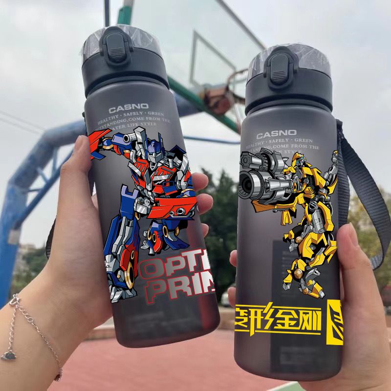 [Hot Sale] Primary School Students Water Cup Shock-resistant Boys High-value Domineering Transformers Bumblebee Optimus Prime Junior High School Students Cup Trendy Cartoon