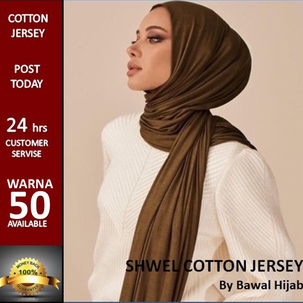 HOT SALE [READY STOCK] SHAWL COTTON JERSEY SHAWL MALAS ( PINLESS ) ironless shawl tudung cotton PERMIUM BY BAWALHIJA