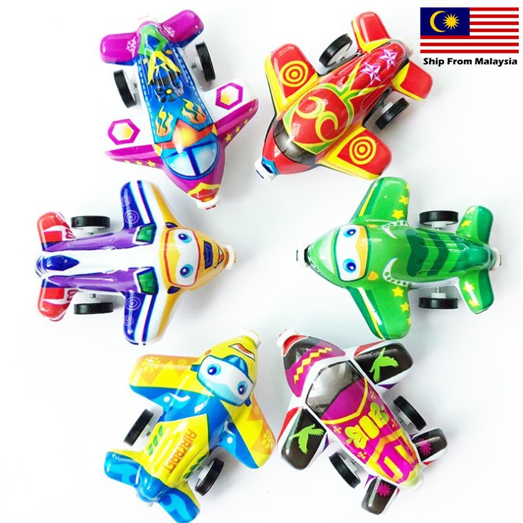 Hot Selling Children's Cartoon Mini Pull Back Small Plane Simulation Back Pull Fighter Model Toys Party Gift