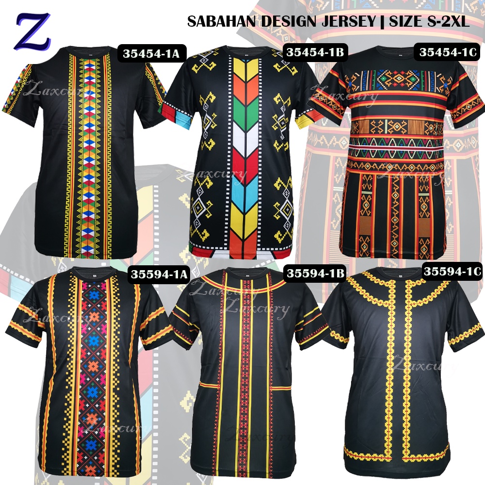 HOT&Wholesale Baju Batik Jersey Unisex Traditional Etnik Sabah CORAK LENGAN | Size S-2XL