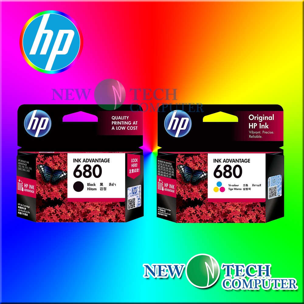 HP 680 BLACK INK / TRI COLOR COLOUR INK CARTRIDGE ORIGINAL HP680 NEW TECH