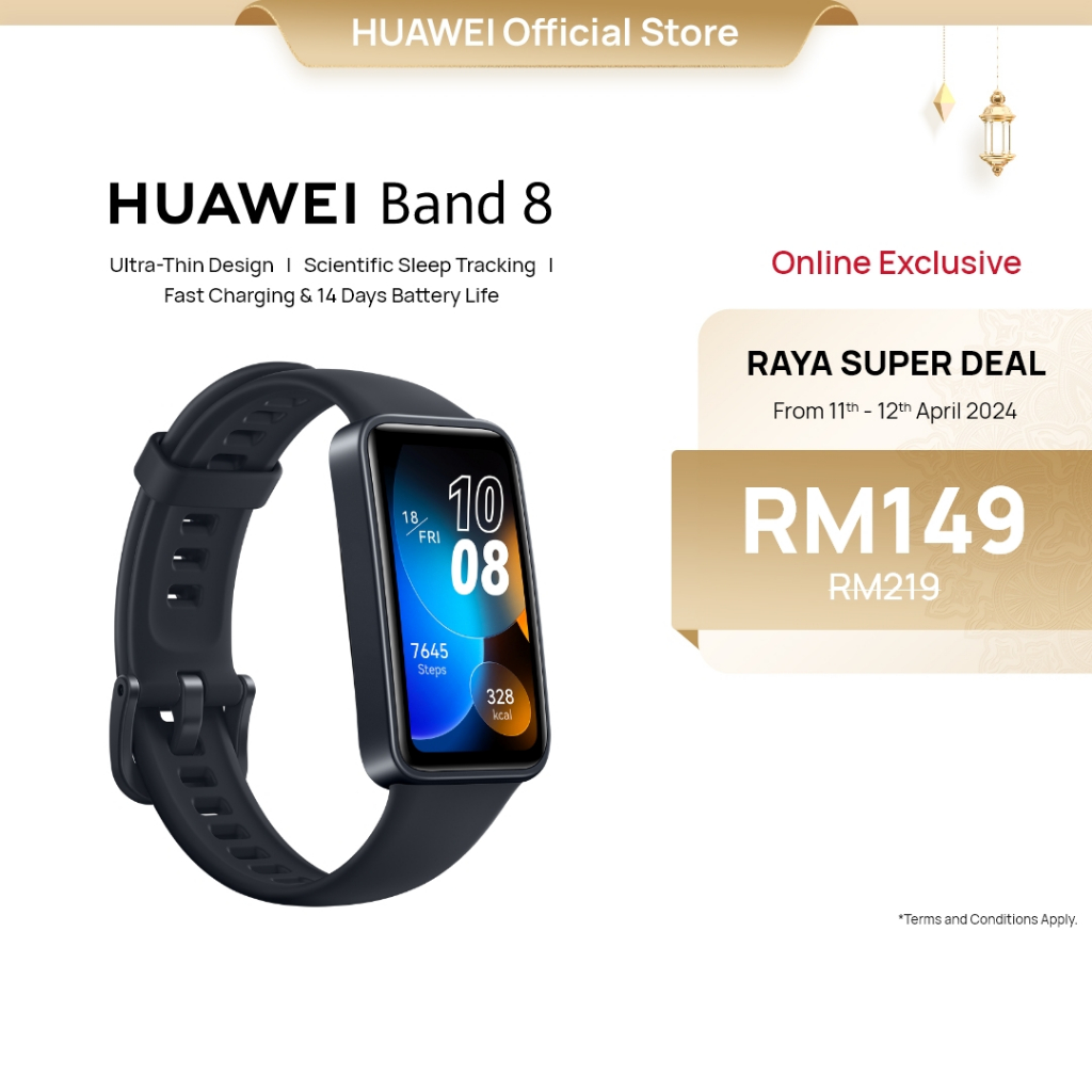 HUAWEI Band 8 Smartwatch Ultra-Thin Design Scientific Sleep Tracking 14 Days Battery Life