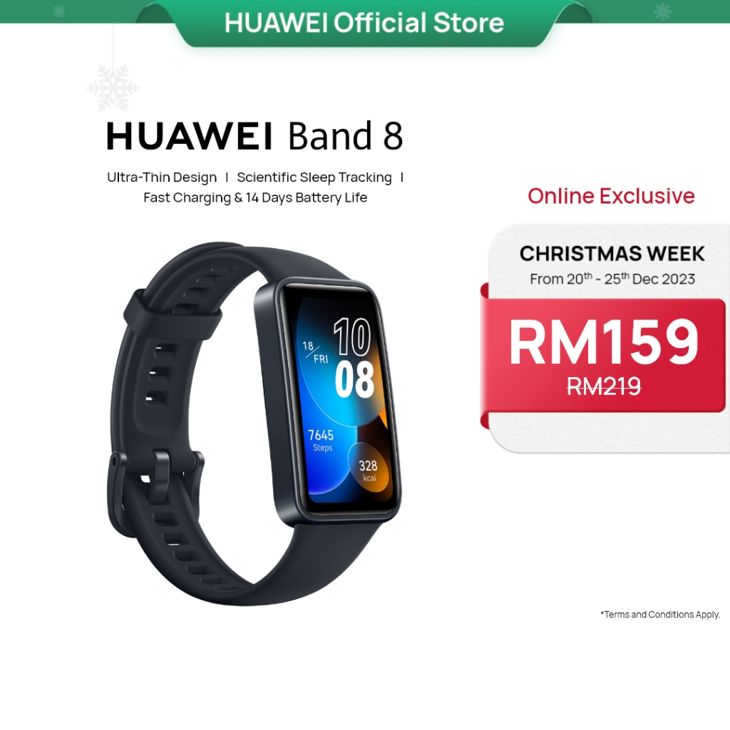 HUAWEI Band 8 Smartwatch Ultra-Thin Design Scientific Sleep Tracking 14 Days Battery Life