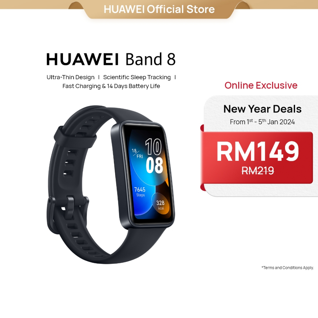 HUAWEI Band 8 Smartwatch Ultra-Thin Design Scientific Sleep Tracking 14 Days Battery Life