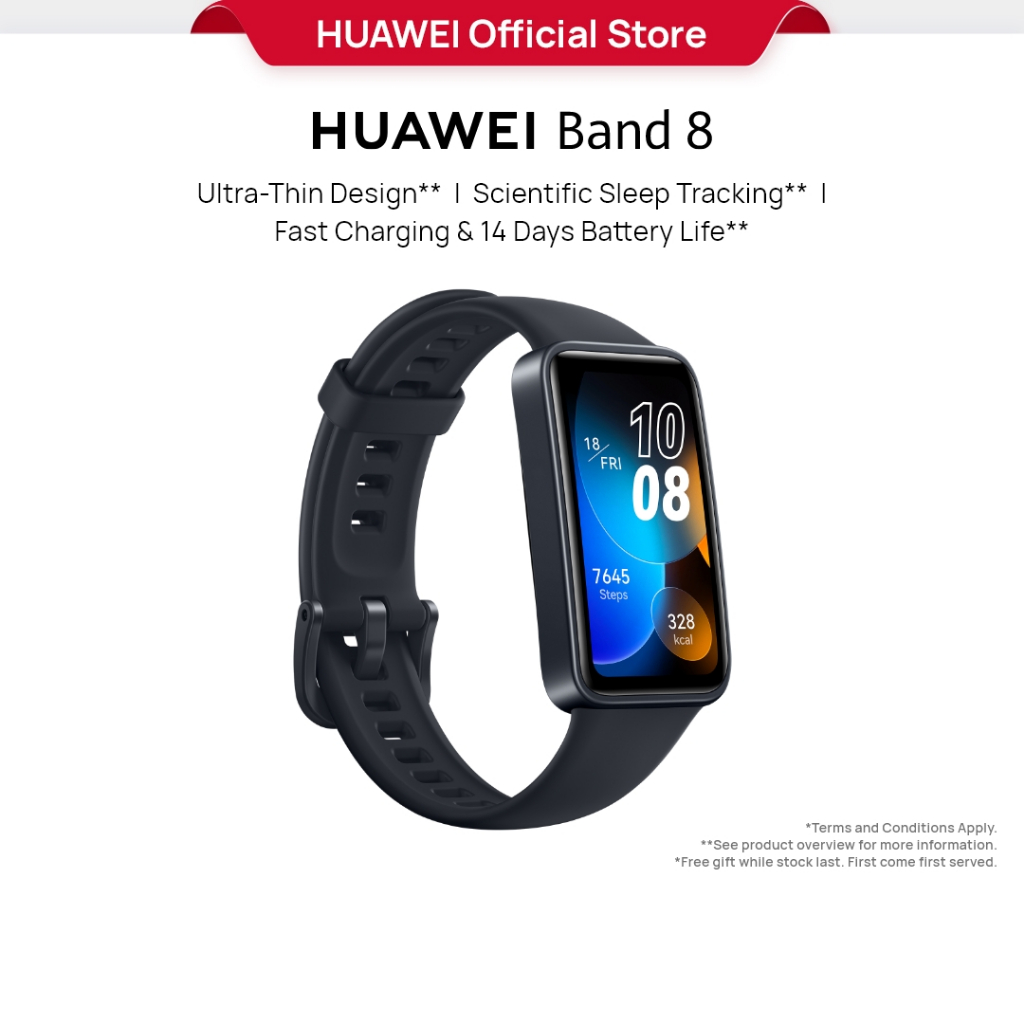 HUAWEI Band 8 Smartwatch Ultra-Thin Design Scientific Sleep Tracking 14 Days Battery Life