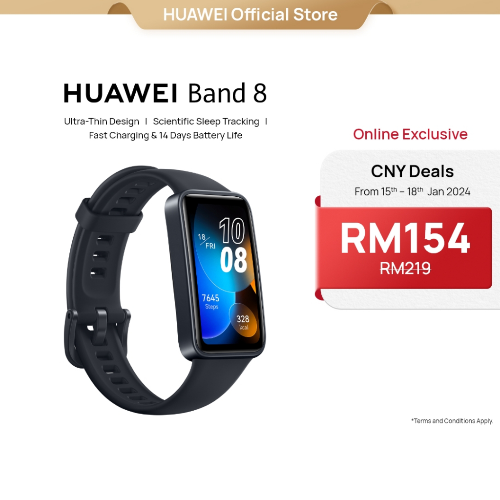 HUAWEI Band 8 Smartwatch Ultra-Thin Design Scientific Sleep Tracking 14 Days Battery Life