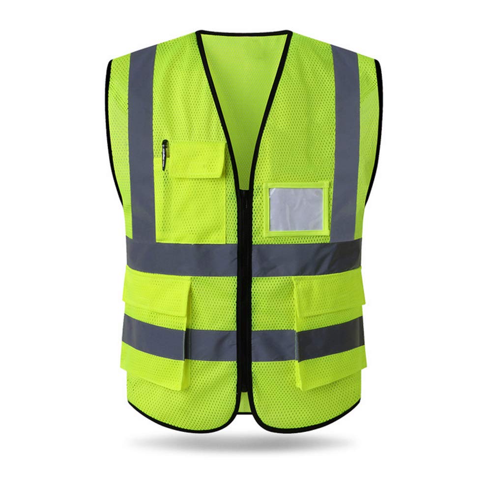 HYCOPROT Safety Vest High Visibility Reflective Vest Mesh Safety Clothing Multi Pockets With Zipper ANSI/ISEA Standards Security Safety Vest Construction Customizable