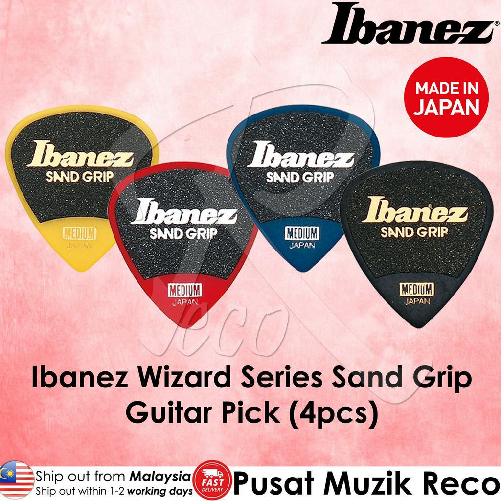 Ibanez Wizard Series Sand Grip NON SLIP Acoustic Electric Guitar Pick Medium Heavy (4pcs) Gitar Akustik Elektrik