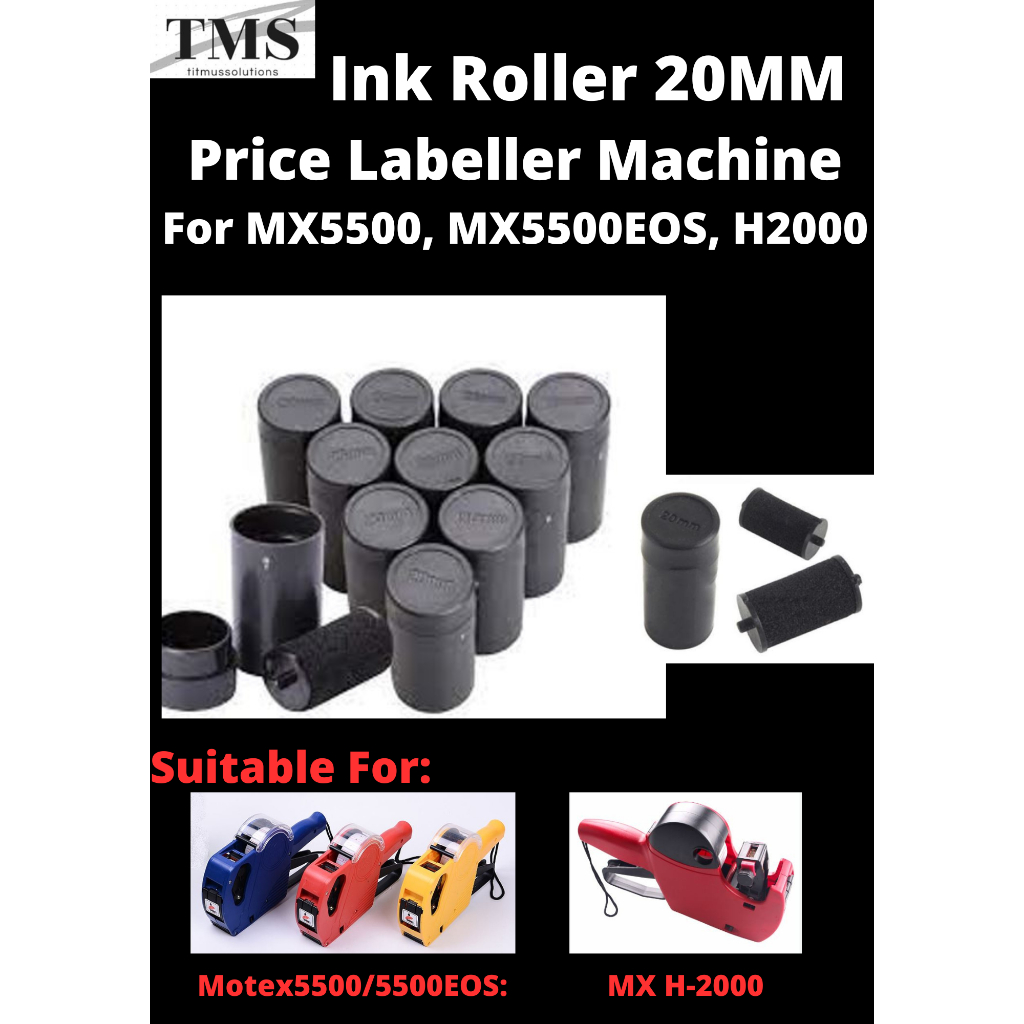INK ROLLER 20MM for MOTEX 5500 / 5500EOS / H2000 / Price Machine Ink/Price Tag Gun Ink Roller/Price Sticker Ink