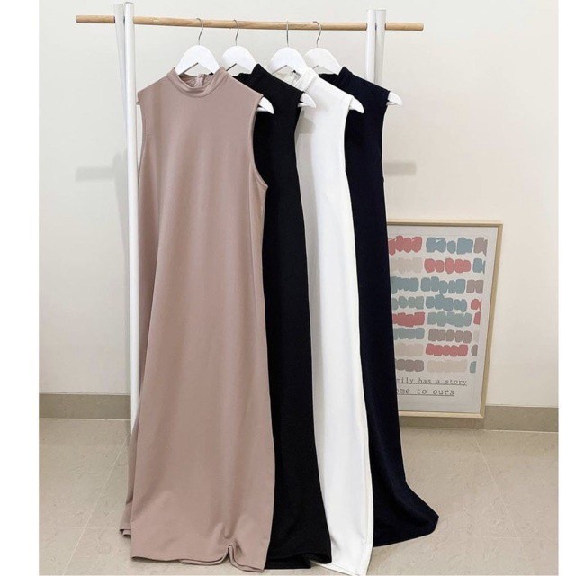 Inner Dress Span Sleeveless Jersey High Quality Long Iner Dress Premium