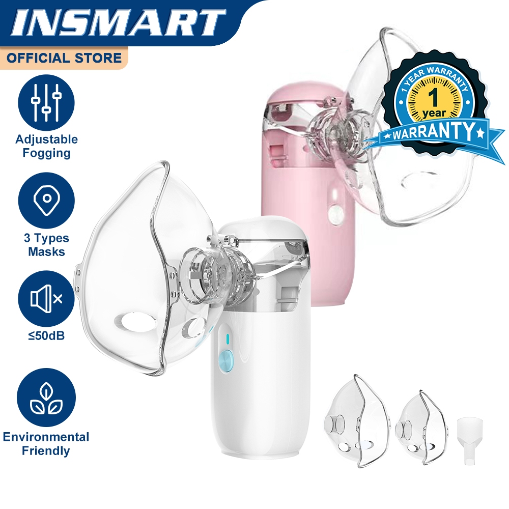 INSMART Portable Nebulizer Machine For kids and Aldult Treats Stuffy Nose Cough And Asthma Upgrade Silent USB Rechargeable