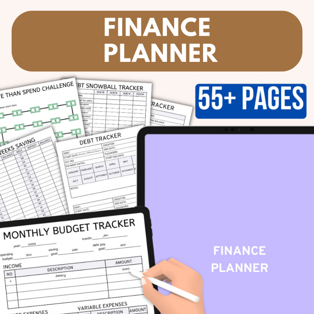 INSTANT 55+ Template Digital Finance Planner Income Expenses Bill Retirement Budget Tracker Cash Money Planner