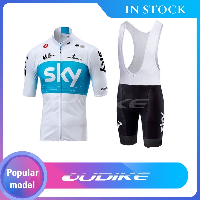 [In Stock]OUDIKE Men Cycling Jersey MTB Bike Shirt Downhill Jersey High Quality Pro Team Mountain Bicycle Clothing SKY Breathable Cycling Jersey Anti-Pilling Eco-Friendly Bike Clothing Road Team Bicycle Wear Shirts Pants