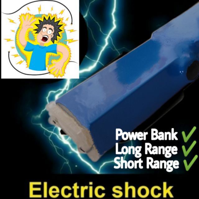 【In stock】 Ready Stock Electric Shock Taser Stun Ready Stock Rechargeable Flashlight Powerbank Portable Self Defe