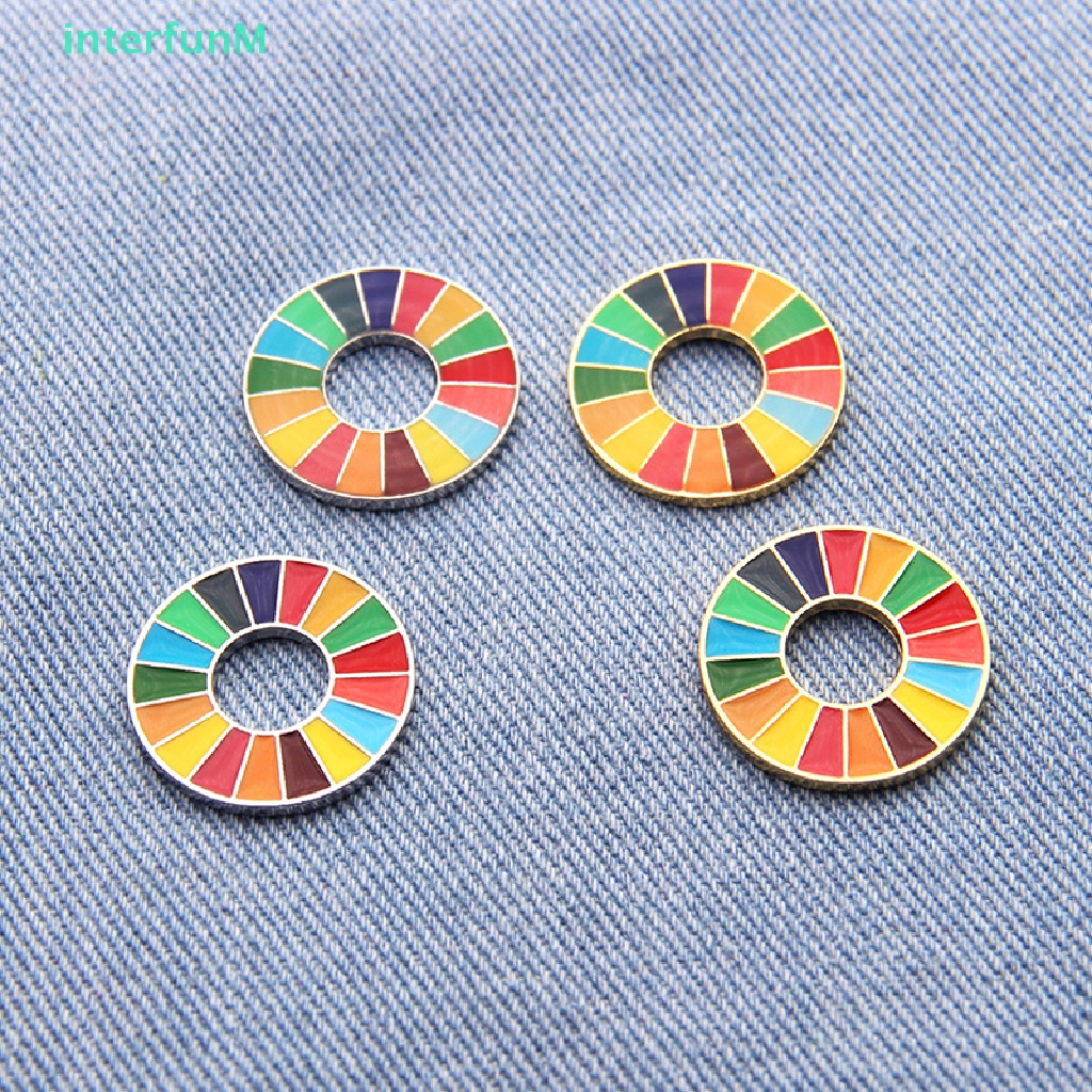 [InterfunM] Enamal 17 Colors Sustainable Development Goals Brooch United Nations SDGs Pin [NEW]