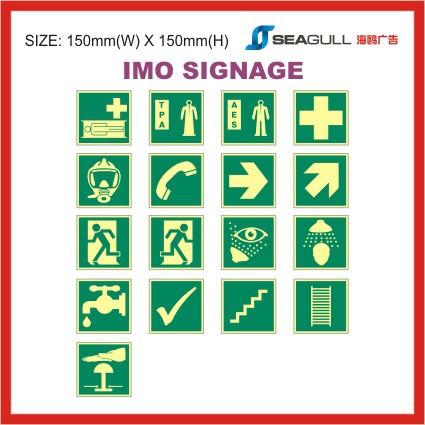 International Maritime Organization IMO Signage Rescue Boat Lift Boat Liftbuoy Emergency Ocean Sign Marine Signage