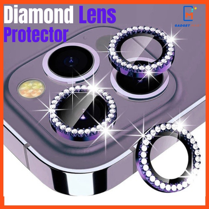 IPHONE 15 PRO MAX 15 PLUS 14 13 MINI 11 12 Diamond Camera lens protector Ring metal alloy glass